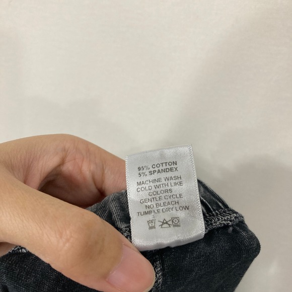 Jess & Jane Crop Pants 1X Black Mineral Wash Elastic Waist Stretch Comfy Soft - Picture 3 of 8